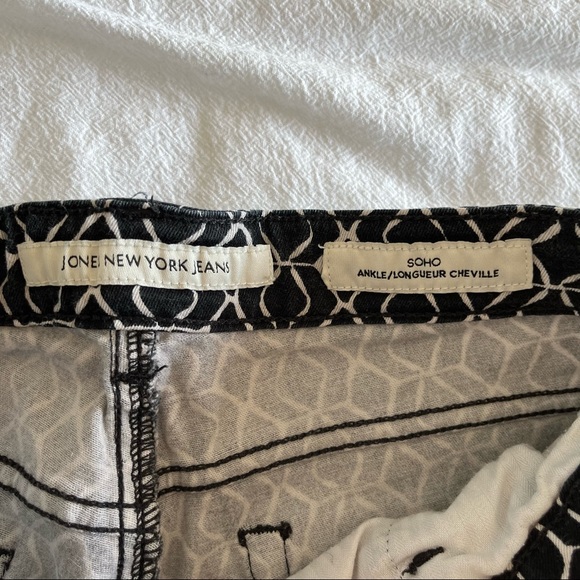 Jones New York Jeans Bottom Soho Ankle Geometric Pattern Print Slim Fit Size 10 - Picture 5 of 10